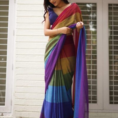 Rangrika Pure Mul Cotton Saree