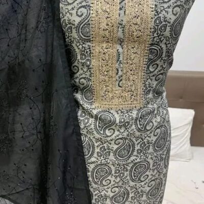 Modal Magic Embroidered Unstitched Suit