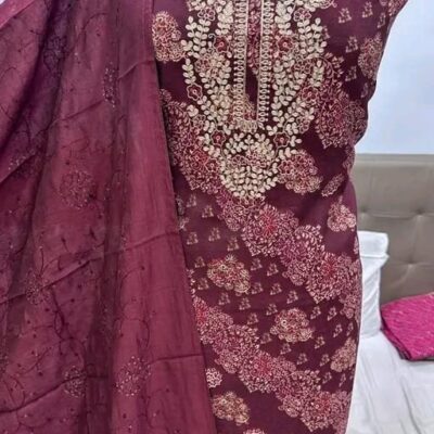 Modal Magic Embroidered Unstitched Suit