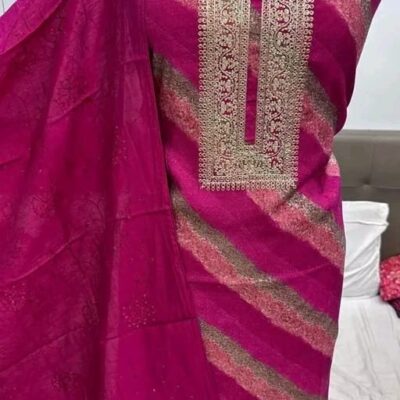 Modal Magic Embroidered Unstitched Suit