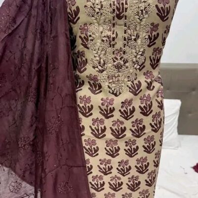 Modal Magic Embroidered Unstitched Suit
