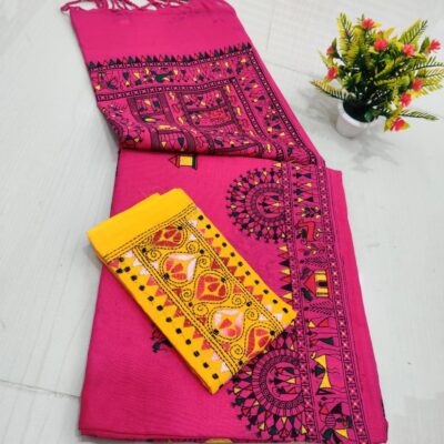 RangMadhubani Khadi Cotton Saree
