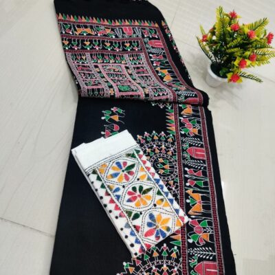 RangMadhubani Khadi Cotton Saree
