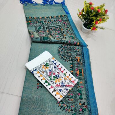 RangMadhubani Khadi Cotton Saree
