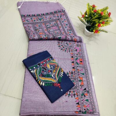 RangMadhubani Khadi Cotton Saree