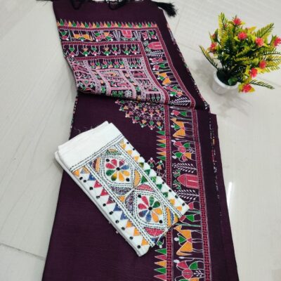 RangMadhubani Khadi Cotton Saree