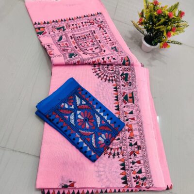 RangMadhubani Khadi Cotton Saree