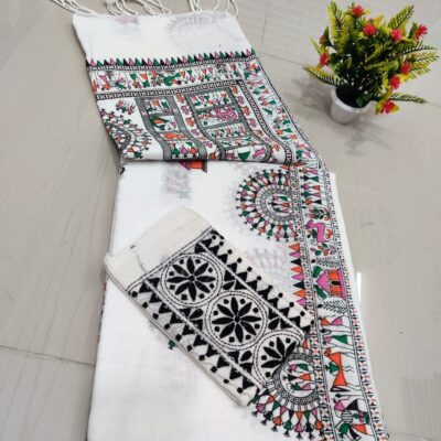 RangMadhubani Khadi Cotton Saree