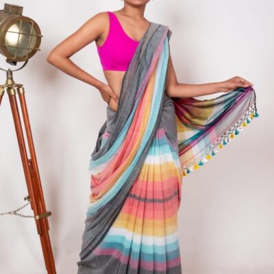 Satrangi Mul Cotton Saree