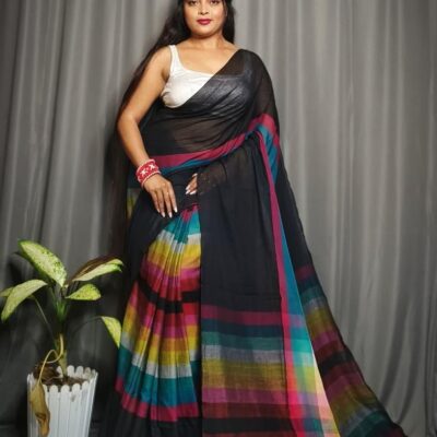 Satrangi Mul Cotton Saree