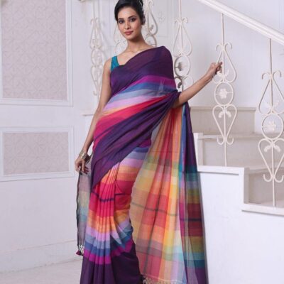 Satrangi Mul Cotton Saree