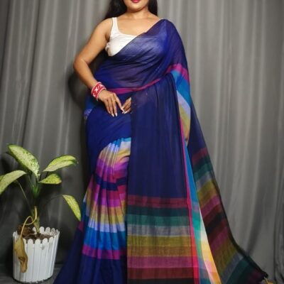 Satrangi Mul Cotton Saree