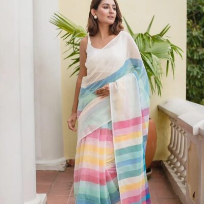 Satrangi Mul Cotton Saree