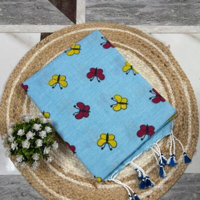 Butterfly Bloom Khadi Cotton Saree