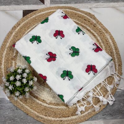 Butterfly Bloom Khadi Cotton Saree