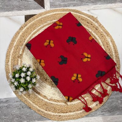 Butterfly Bloom Khadi Cotton Saree