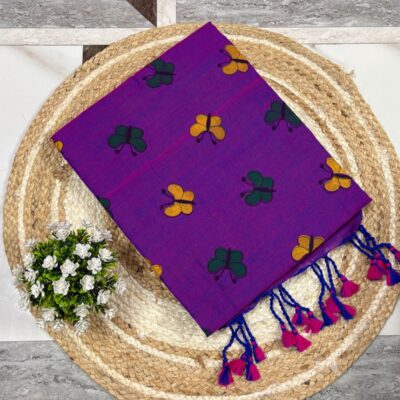 Butterfly Bloom Khadi Cotton Saree