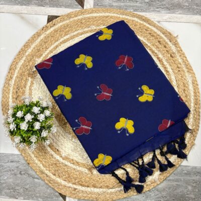 Butterfly Bloom Khadi Cotton Saree