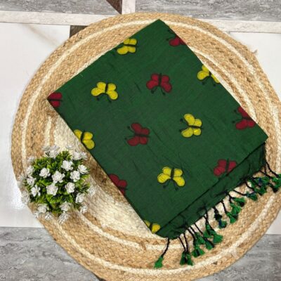 Butterfly Bloom Khadi Cotton Saree