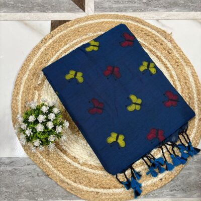 Butterfly Bloom Khadi Cotton Saree