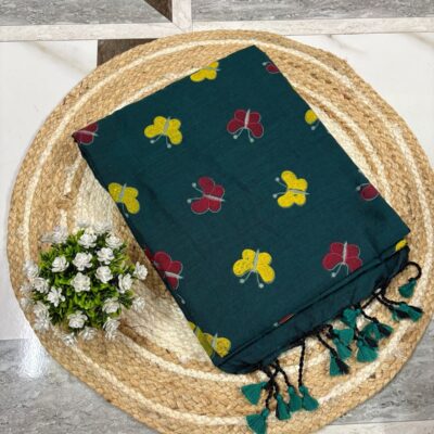 Butterfly Bloom Khadi Cotton Saree