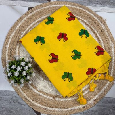 Butterfly Bloom Khadi Cotton Saree