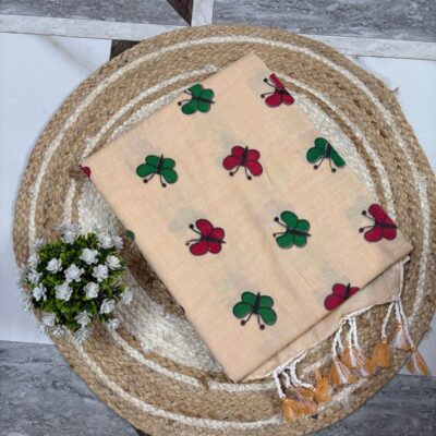 Butterfly Bloom Khadi Cotton Saree
