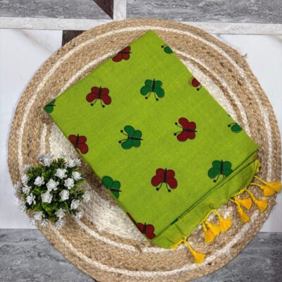 Butterfly Bloom Khadi Cotton Saree