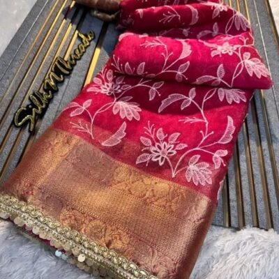 Shimmer Aura Organza Silk Saree
