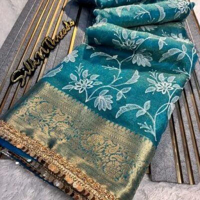 Shimmer Aura Organza Silk Saree