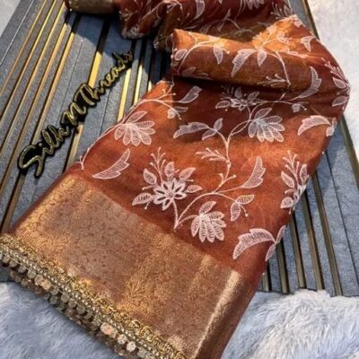 Shimmer Aura Organza Silk Saree