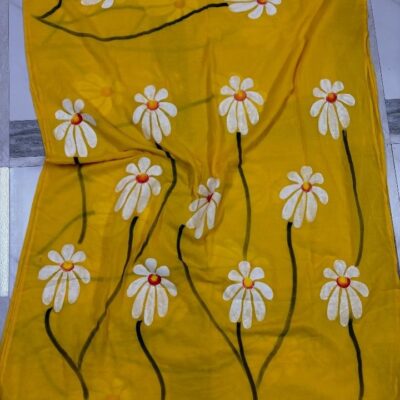 PetalGrace Handpainted Mul Cotton Saree