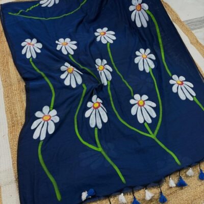 PetalGrace Handpainted Mul Cotton Saree