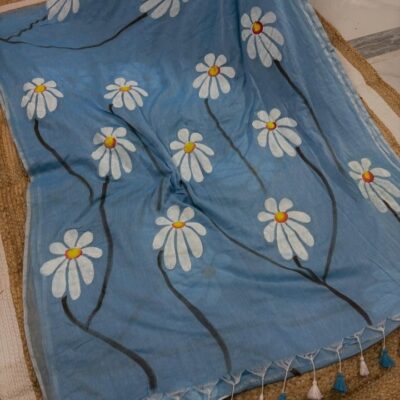 PetalGrace Handpainted Mul Cotton Saree
