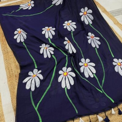 PetalGrace Handpainted Mul Cotton Saree