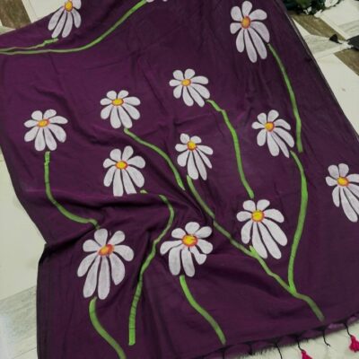 PetalGrace Handpainted Mul Cotton Saree