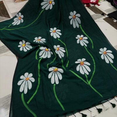 PetalGrace Handpainted Mul Cotton Saree