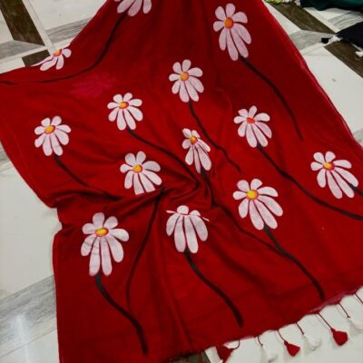 PetalGrace Handpainted Mul Cotton Saree
