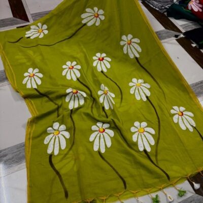 PetalGrace Handpainted Mul Cotton Saree