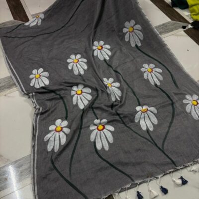 PetalGrace Handpainted Mul Cotton Saree