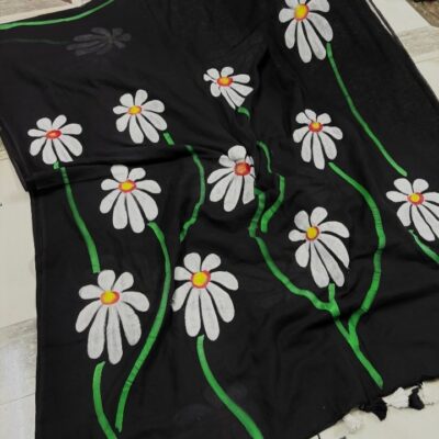PetalGrace Handpainted Mul Cotton Saree