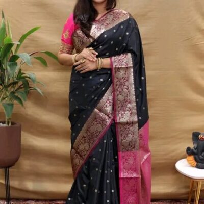 Timesless Threads Banarasi Handloom Soft Silk Saree