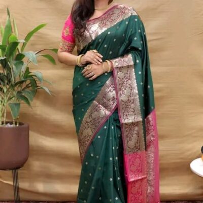 Timeless Threads Banarasi Handloom Soft Silk Saree