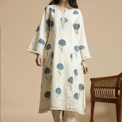 Floriva A-line Cotton Kurta Palazzo Set