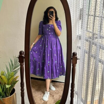 Breezy Threads Embroidered Cotton Gown