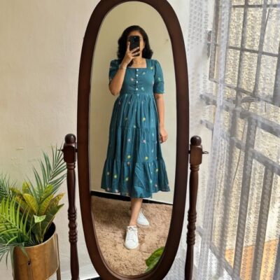 Breezy Threads Embroidered Cotton Gown