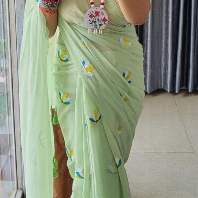 Lotusloom Mul Cotton Saree