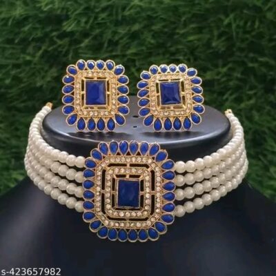 Heer Elegance Alloy Gold Plated Choker and Earring Set