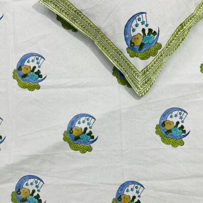 Kids Kraft Handblock Printed Single Bedsheet Set