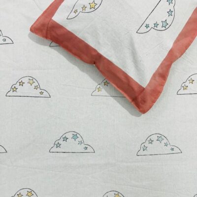 Kids Kraft Handblock Printed Single Bedsheet Set